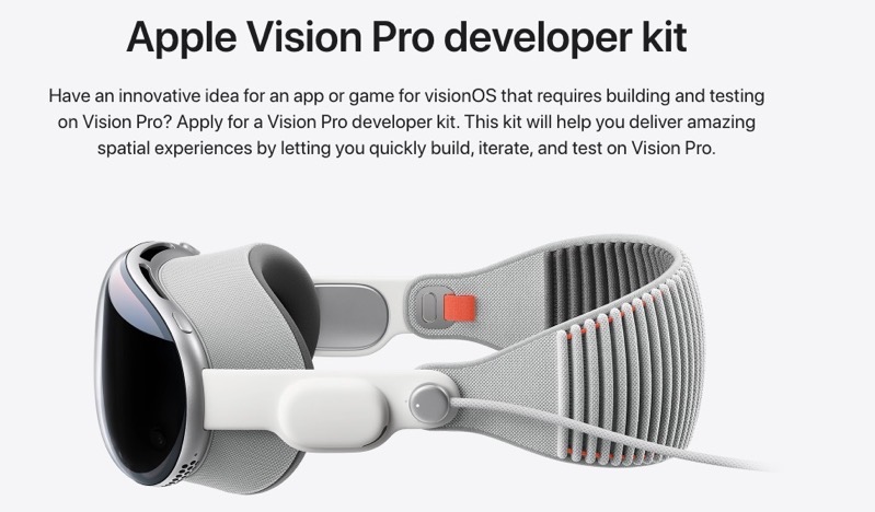 Apple vision pro developer kit