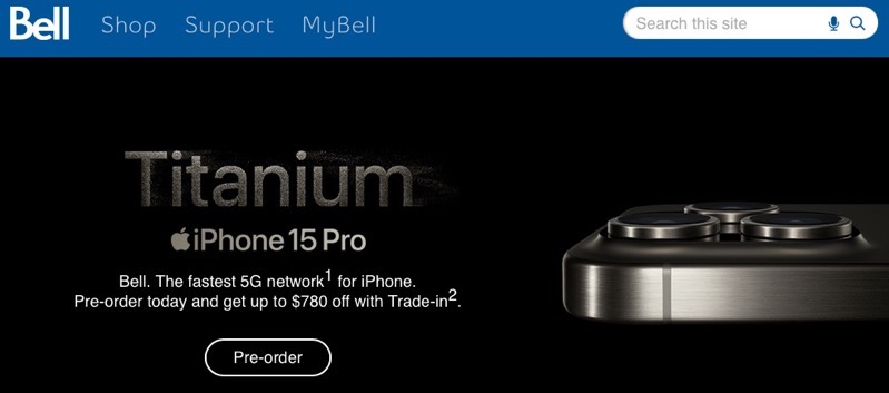 bell iphone 15 pricing