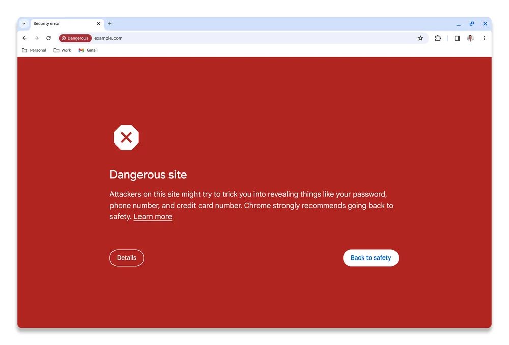 Google chrome malware warning