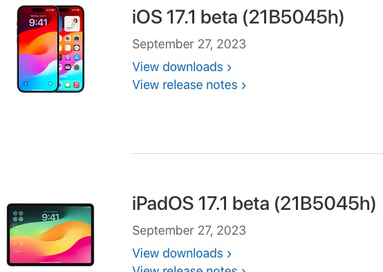 ios 17 1 beta download