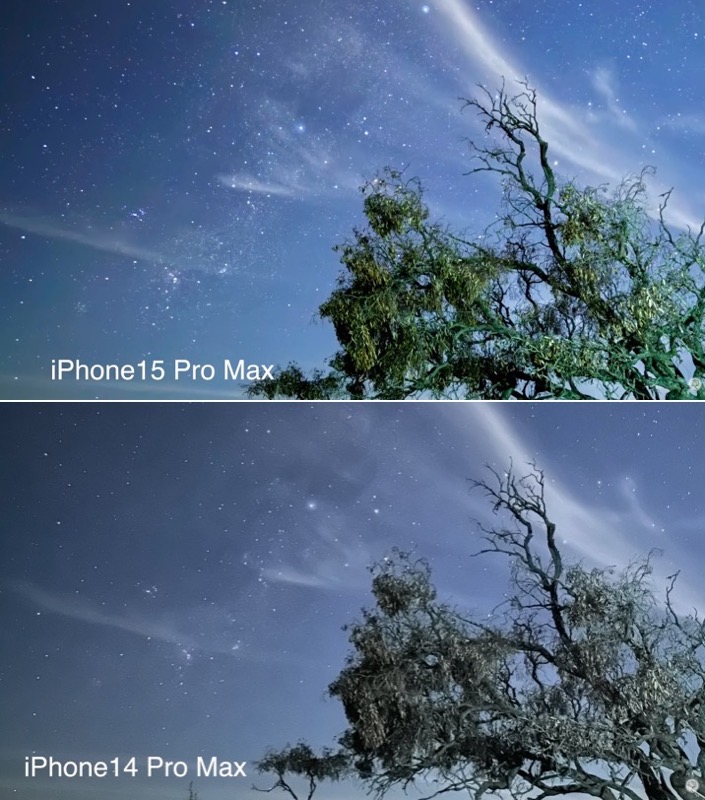 iphone 15 pro max vs 14 pro max night mode
