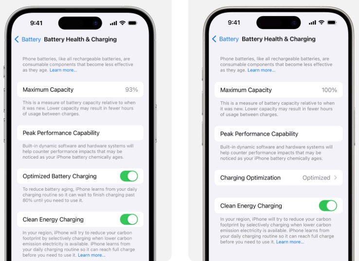 iphone battery health and charging