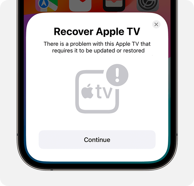 Recover apple tv