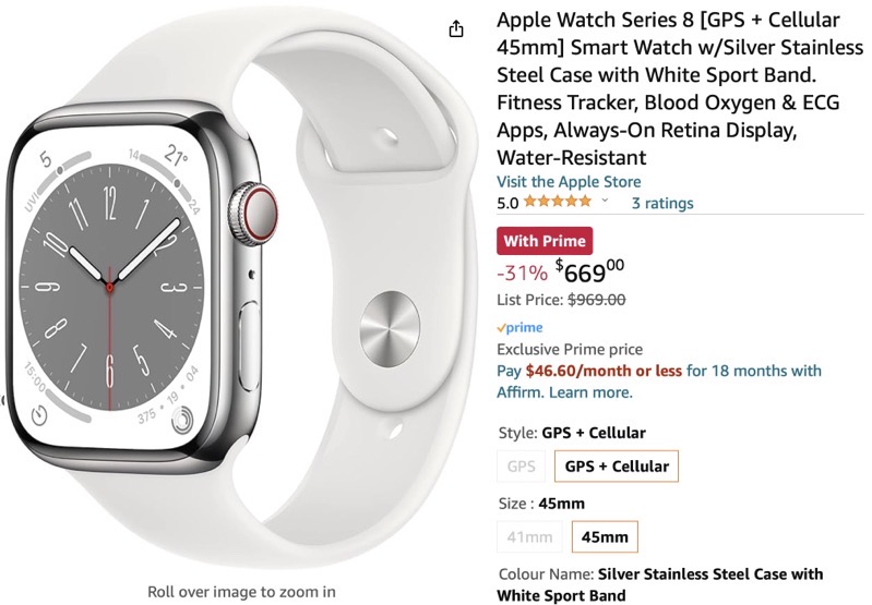apple watch series 8 sale