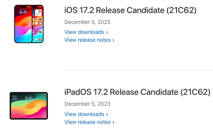 ios 17 2 release candidate