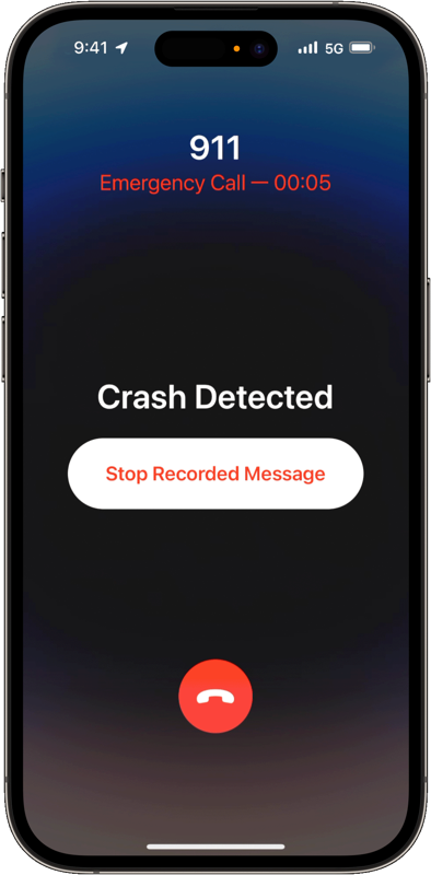 Ios 16 iphone 14 pro crash detection stop recorded message