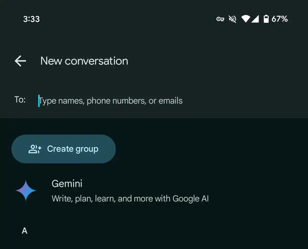 Gemini google messages beta 1