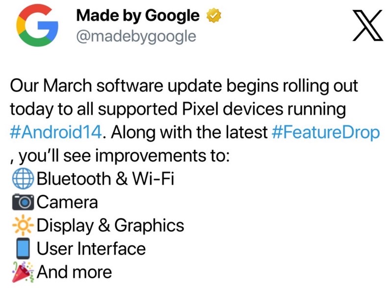 google pixel march 2024 update