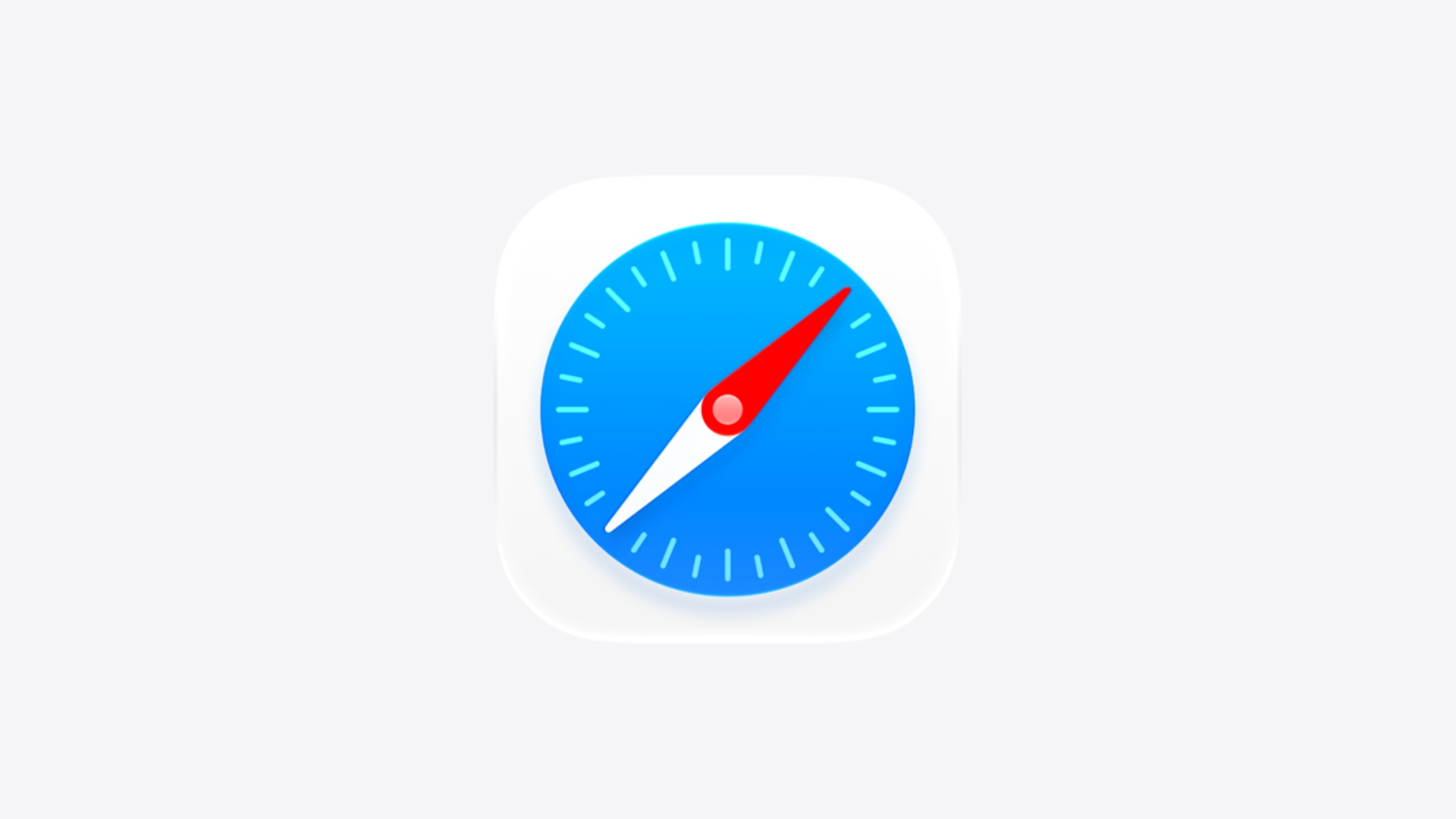 Safari-Logo | iPhone in Canada Safari web browser app icon: blue compass on a rounded white square background.
