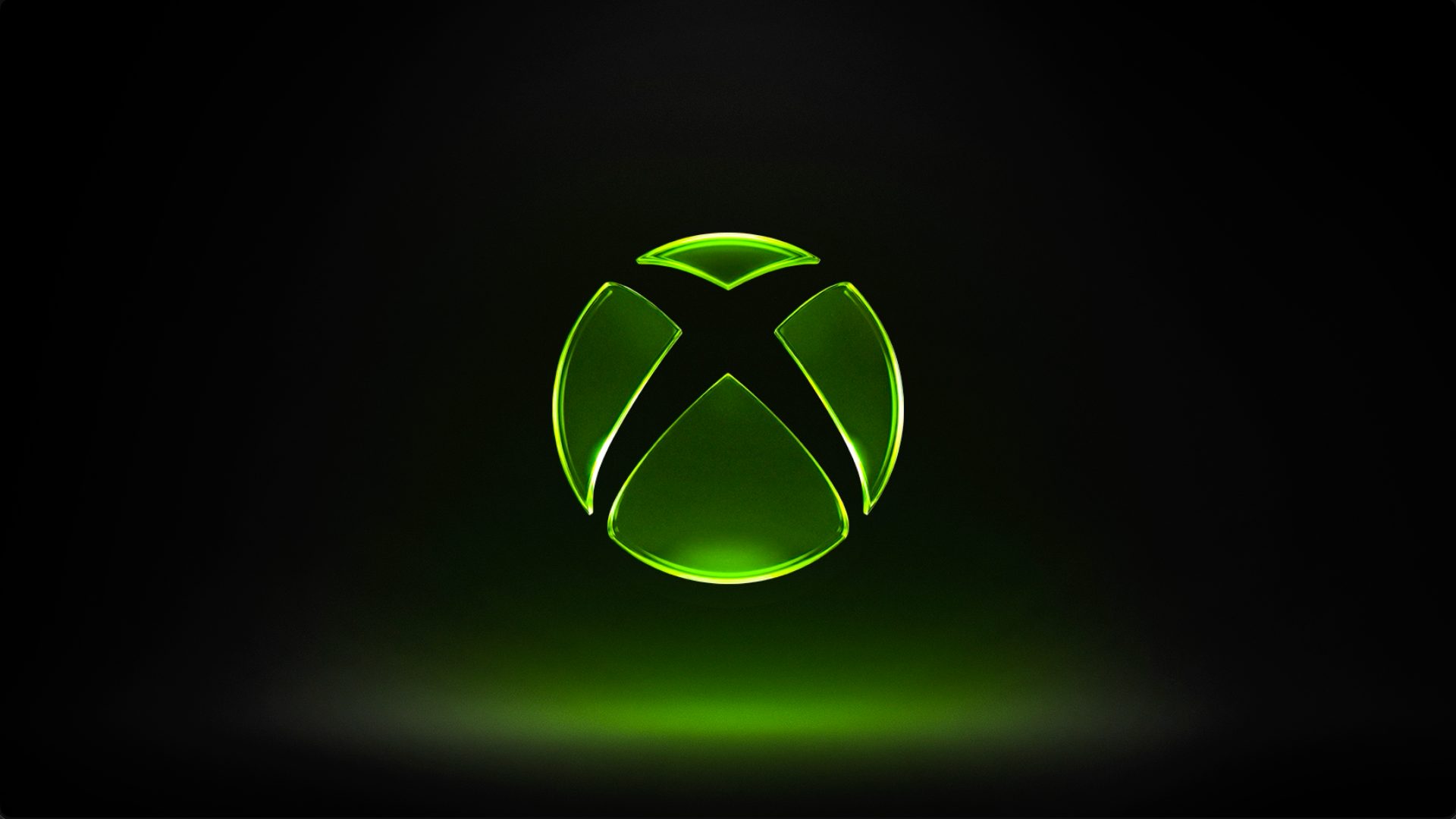 Xbox Cloud Playtime | iPhone in Canada Green glowing Xbox logo centered on a dark background with a subtle green glow beneath it