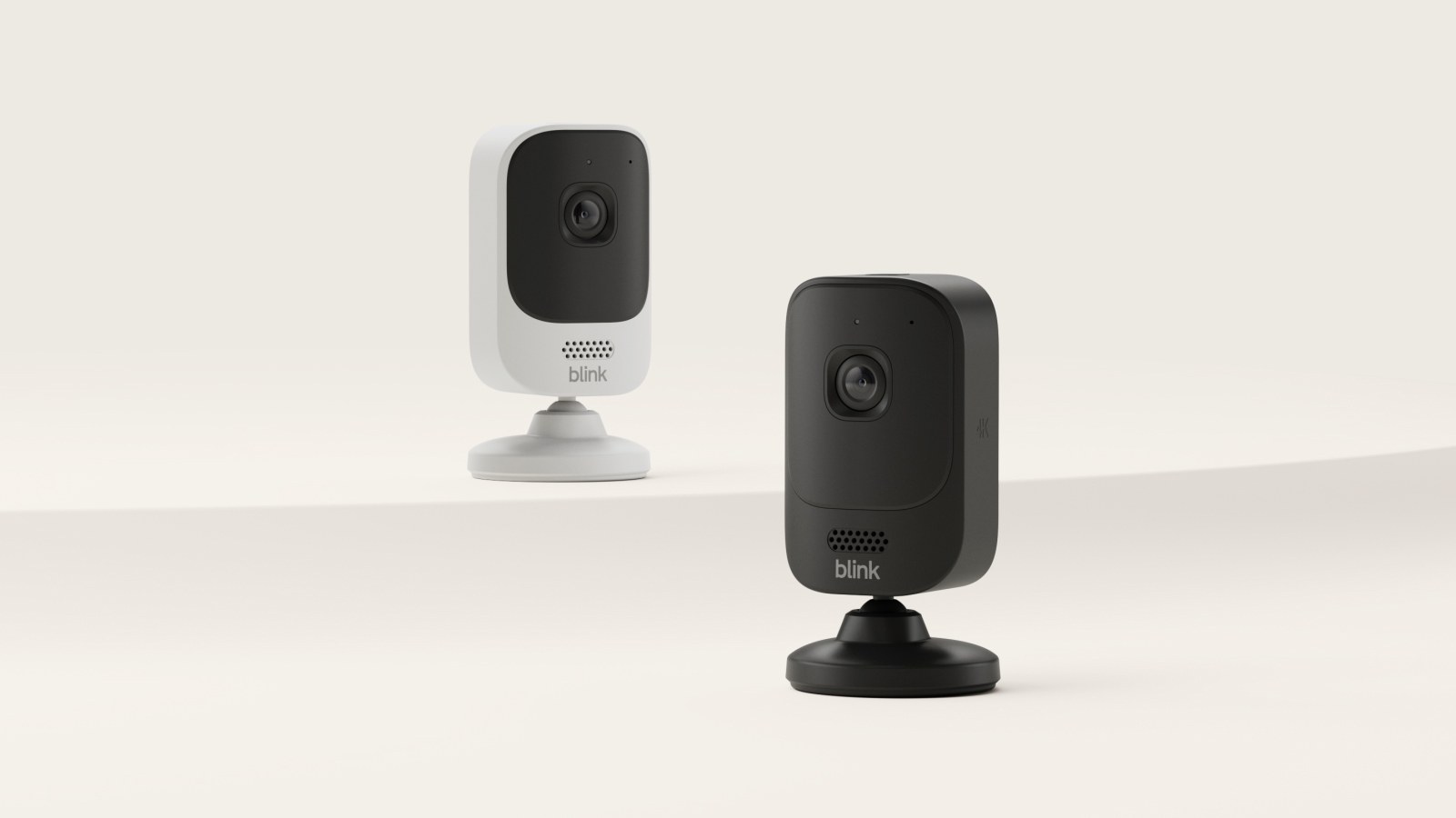 Blink Mini 4K+ security camera in white and black
