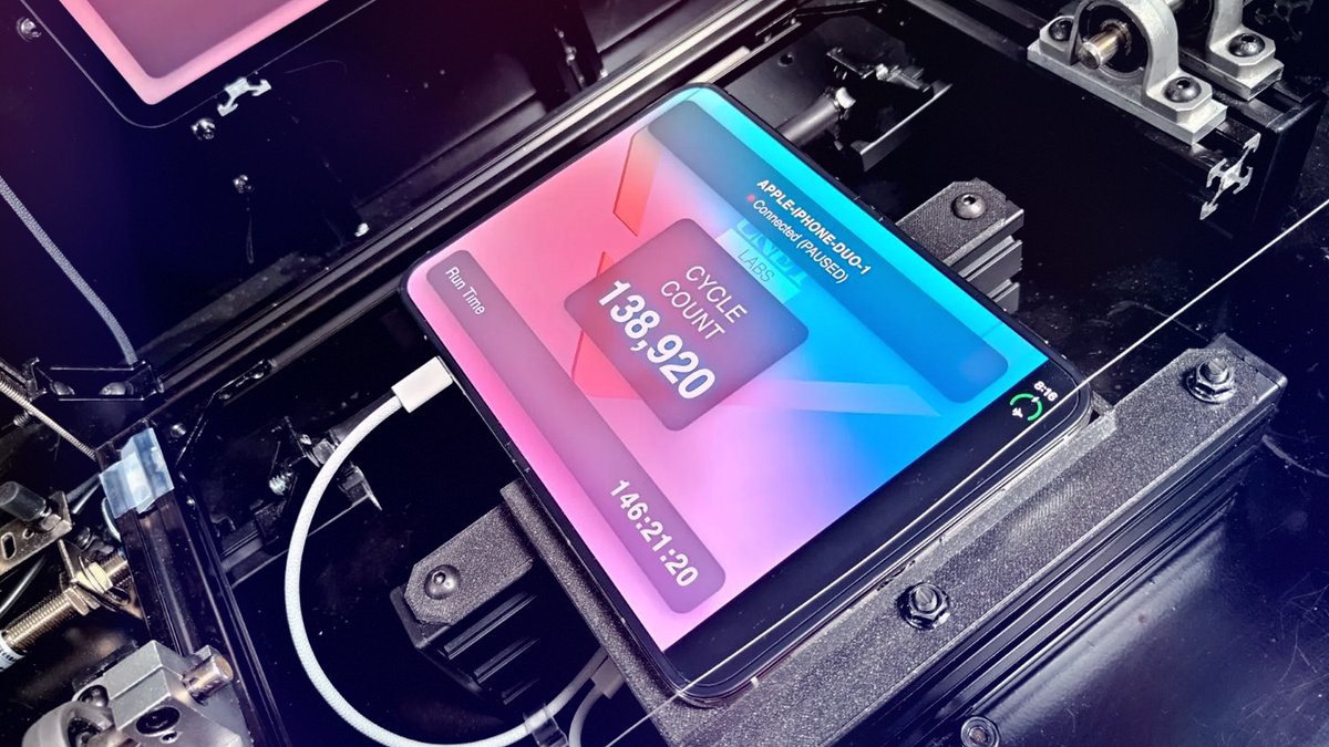 iPhone Duo in CNET Fold-a-Phone after 138,920 folds