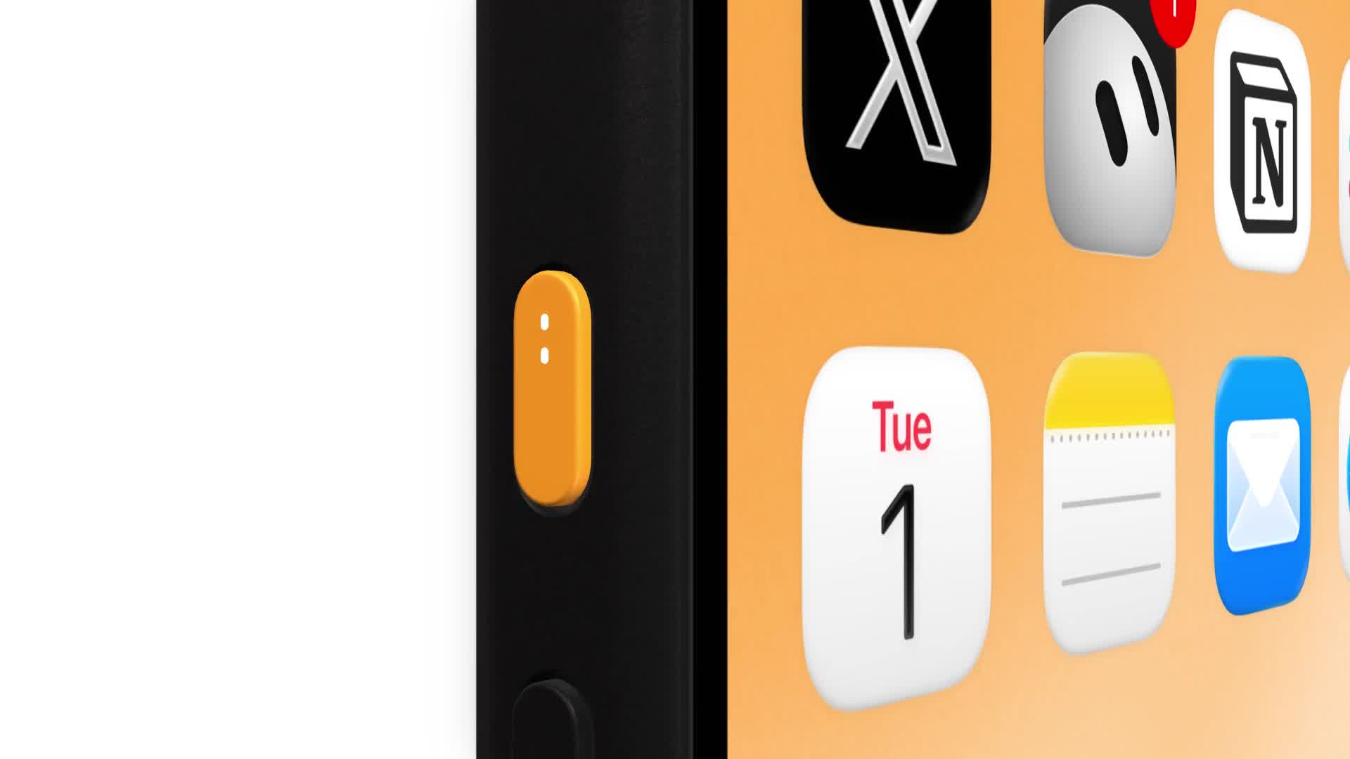 grok-bot-action-button-side-button | iPhone in Canada Grok Bot demo video showing an orange Action Button on the side of an iPhone