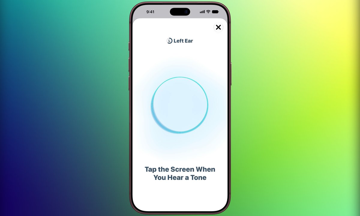 hearing-test-left-ear-1200 | iPhone in Canada AirPods Pro Hearing Test on iPhone asking you to tap when you hear a tone