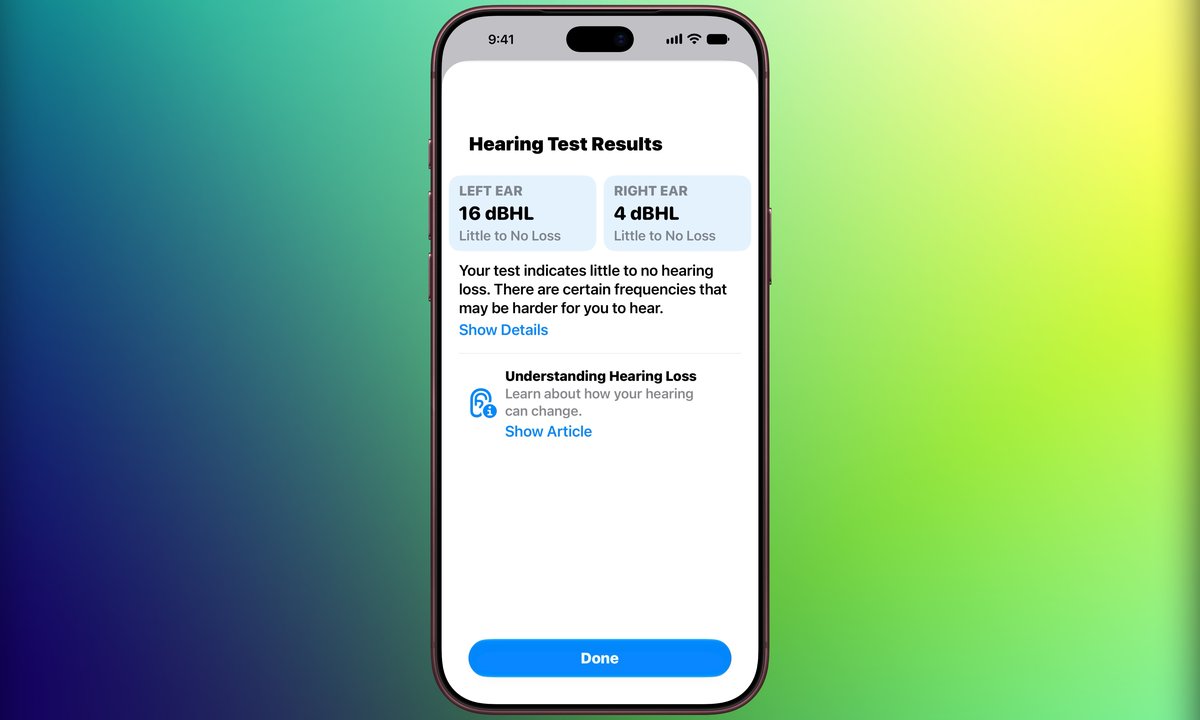 hearing-test-results-1200 | iPhone in Canada AirPods Pro Hearing Test results screen on iPhone